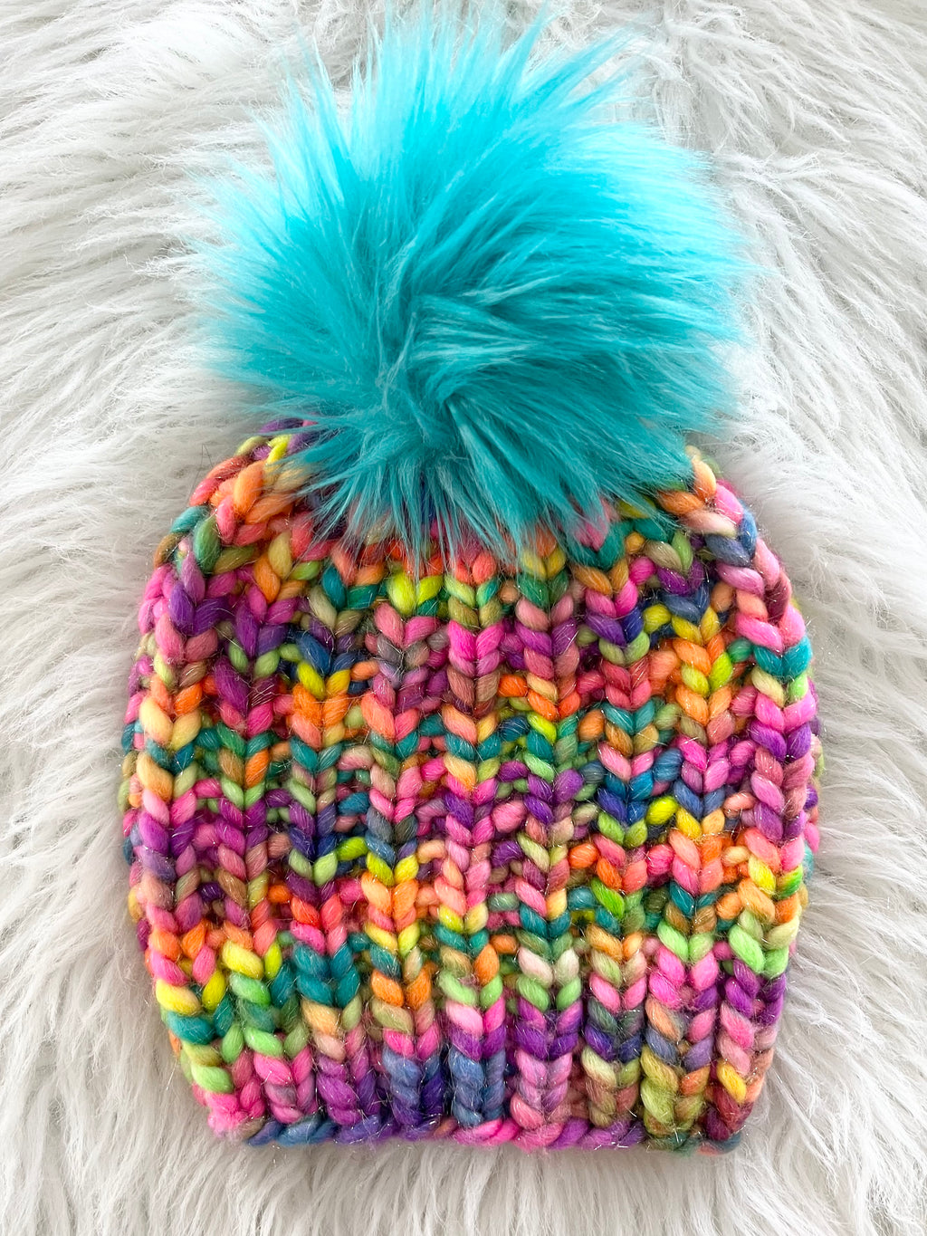 Ready to Ship Sparkle Merino Wool Chunky Knit Hat